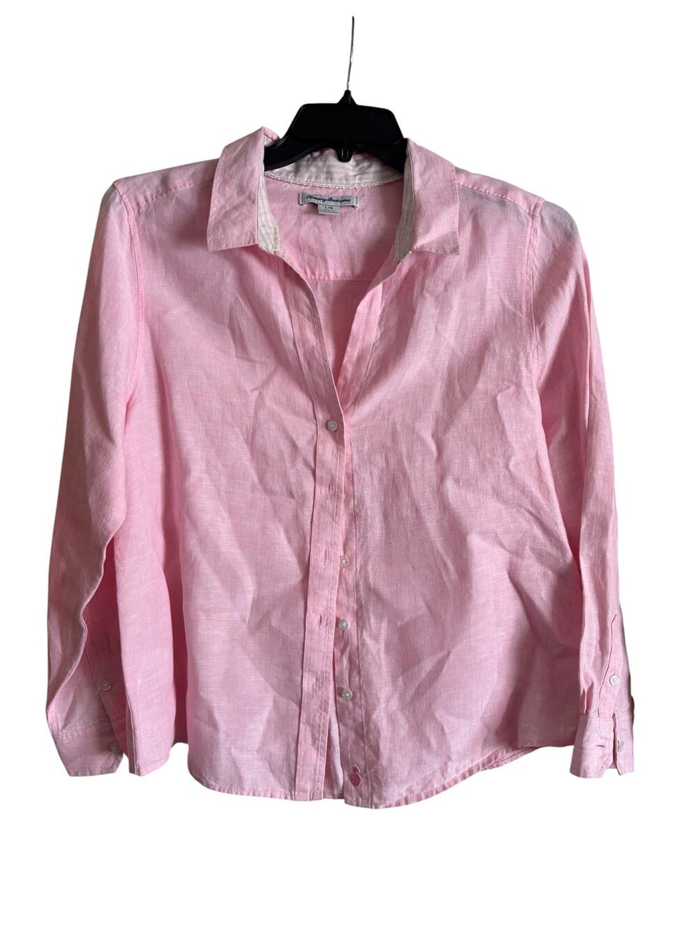 Tommy Bahama 100% Linen Coastalina Button Up Shirt Strawberry Pink Size Large